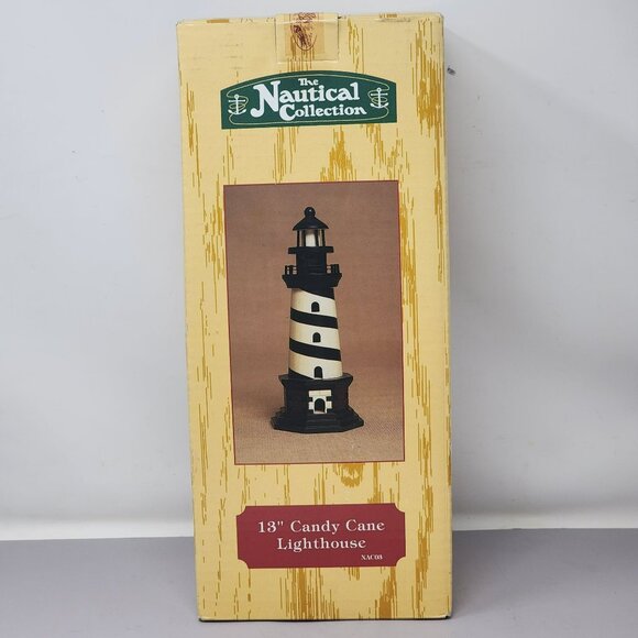 Heritage Mint Nautical Collection 13"‎ Candy Cane Lighthouse Decorative Figurine - Picture 13 of 16
